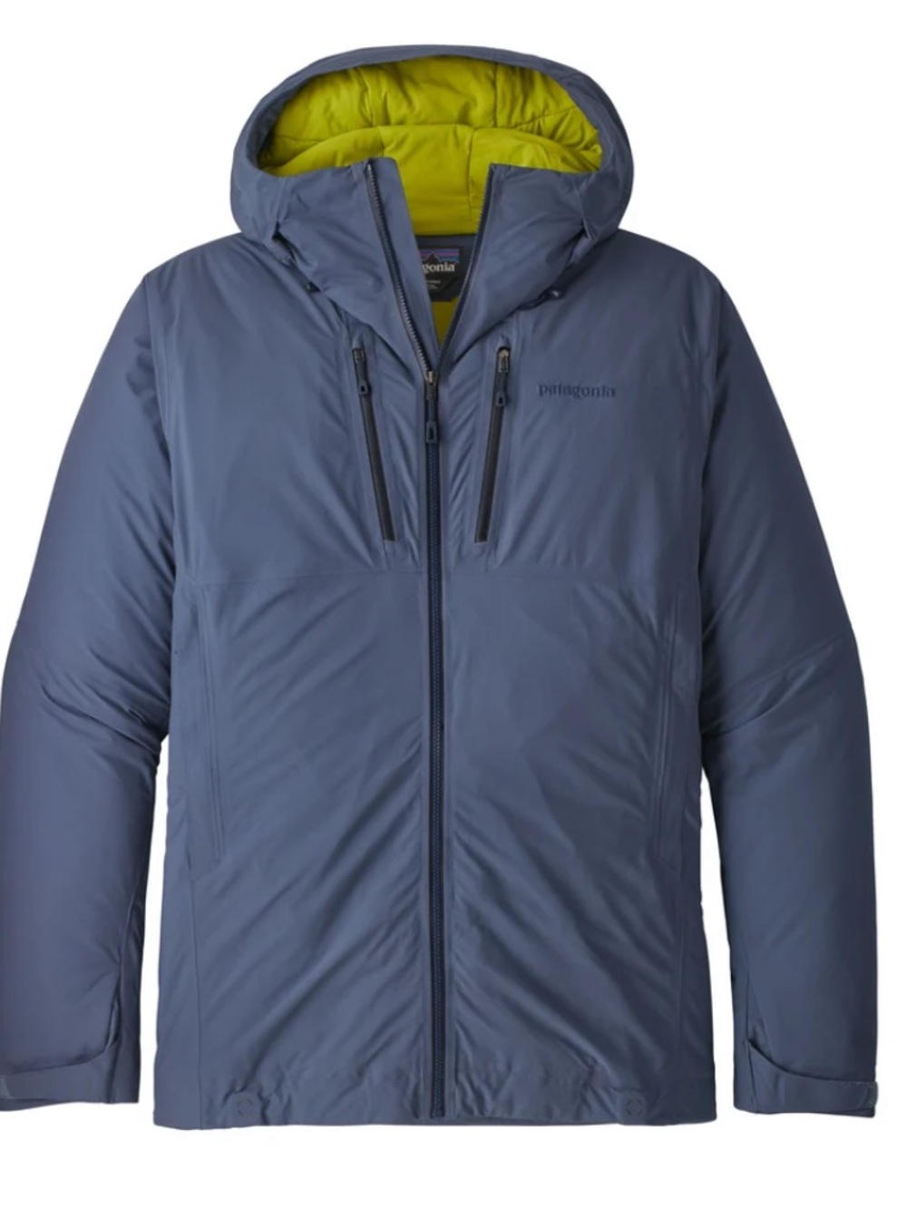 Patagonia Men's Dark Gray Hooded Rain Jacket with Lime Lining